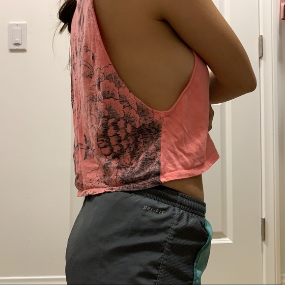 5/$20 Neon Coral Crop Tank Top - Picture 5 of 5